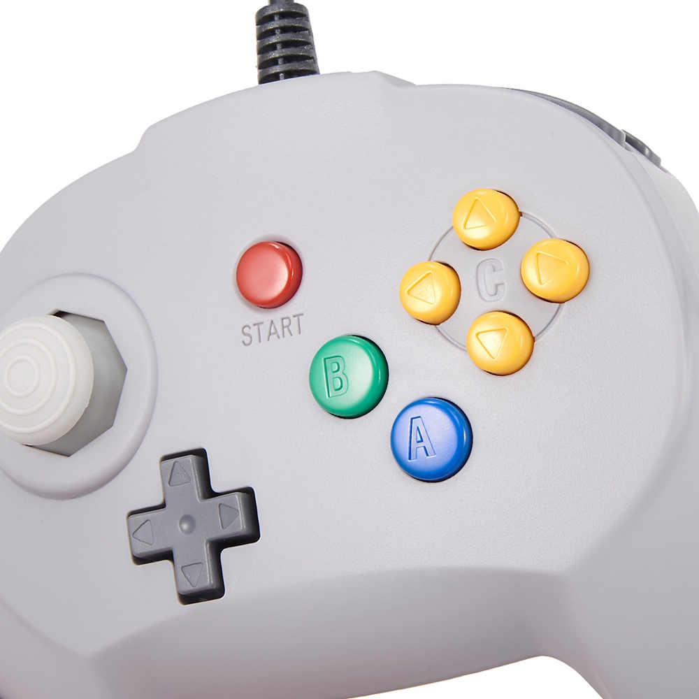 [USB Version]Mini Controller for Classic N64 Games,Wired Gamepad Joystick for Windows PC Mac Linux Raspberry Pi 4 Switch Console. 