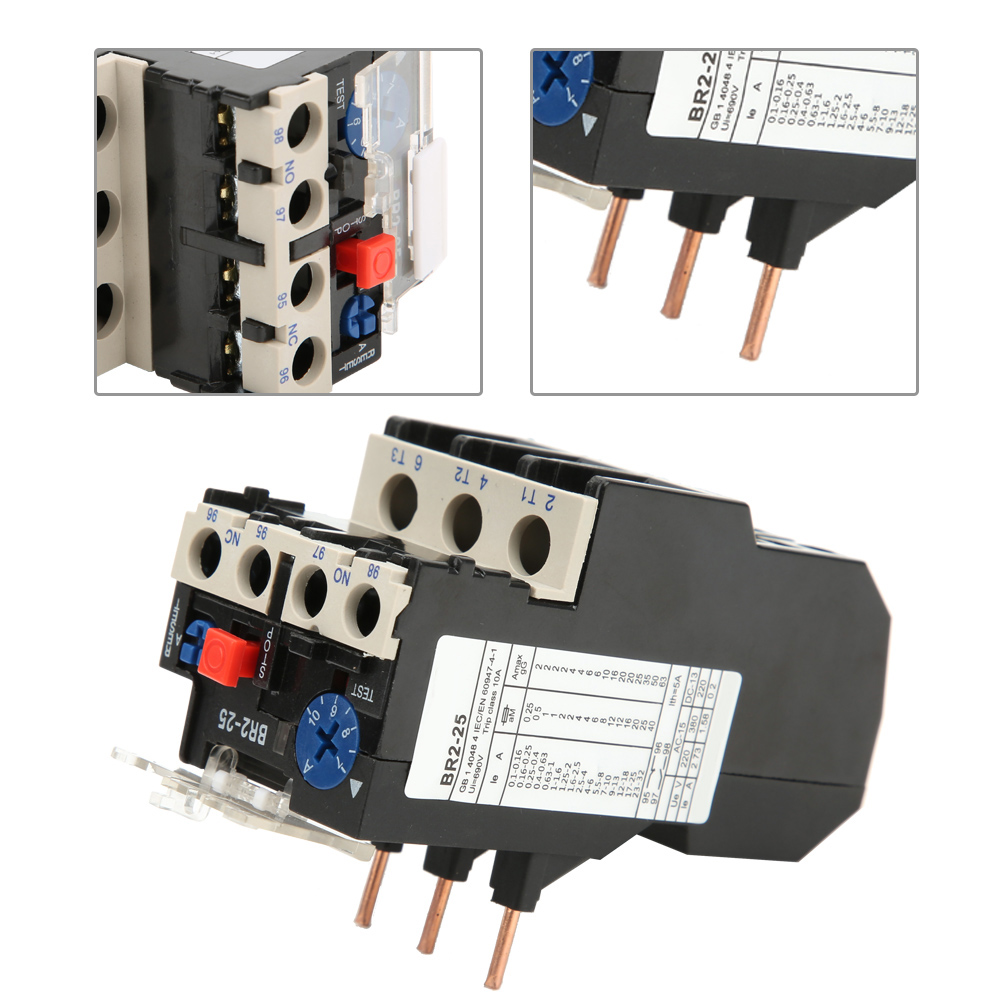 BR2-25 Thermal Overload Relay Rated Current 7A-10A Industrial Use for Home. 