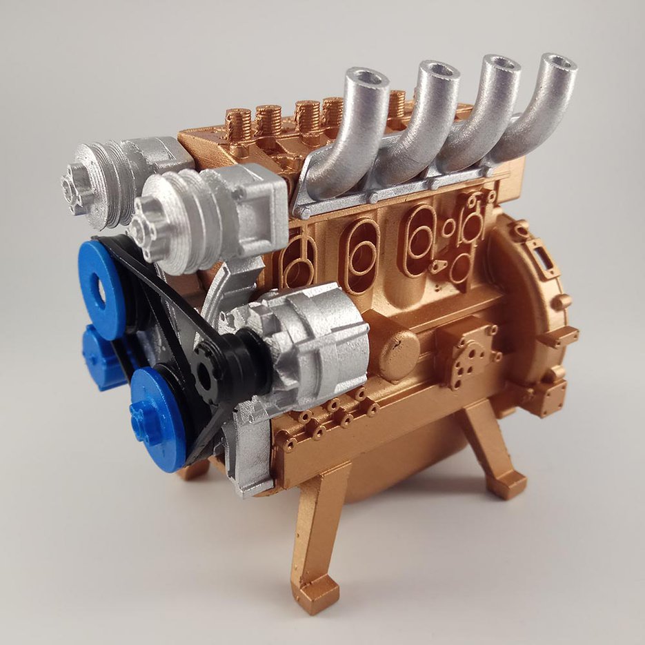 【Yurui】Resin Printed Inline Car Engine Model Mini Engine Kit. 