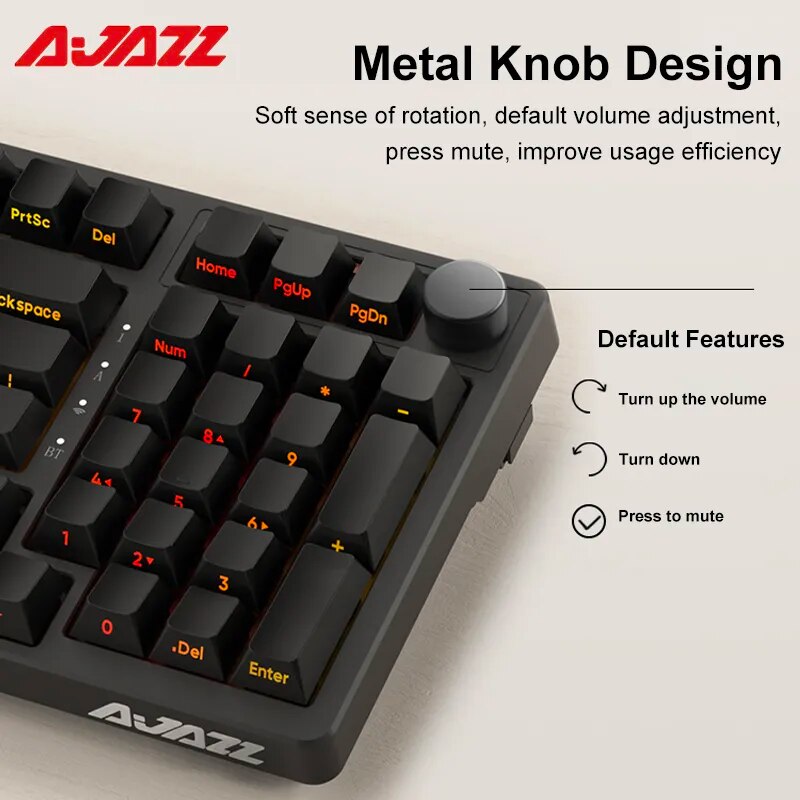 AJAZZ AK992 Mechanical Keyboard Bluetooth 2.4G Wireless RGB 100 Keys Hot Swap Ergonomic USB Keyboards For pro Gamer Laptop PC. 
