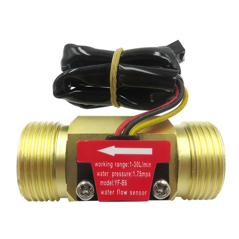 DN20 G3/4Inch Water Flow Sensor Switch DC5-18V 1-30L/Min Flow Meter for Industrial Control Liquid Circulating Replacement Spare Parts Accessories. 