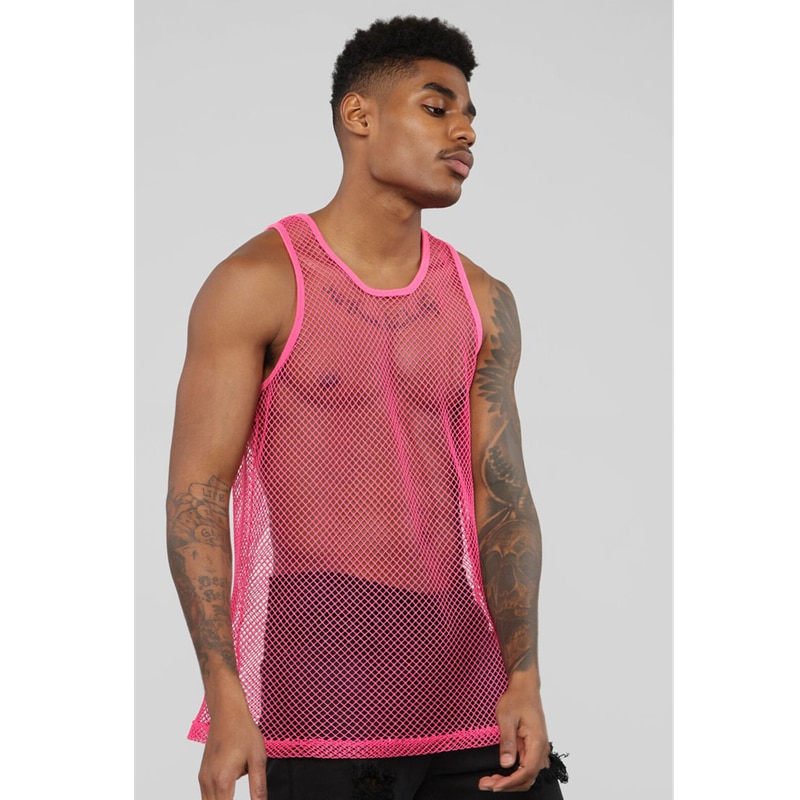 HIRIMen's Mesh Sheer Fishnet GYM Muscle TaTop Fitted Clubwear Undershirt Men Newest TaTops. 