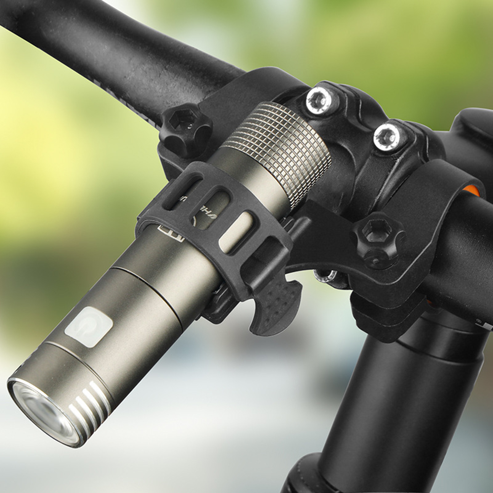 Bicycle Light Clamp Quick Release Bike Light Holder with Anti-slip Silicone Gasket Front Handlebar Mount for Flashlight Front Handlebar Light Holder. 