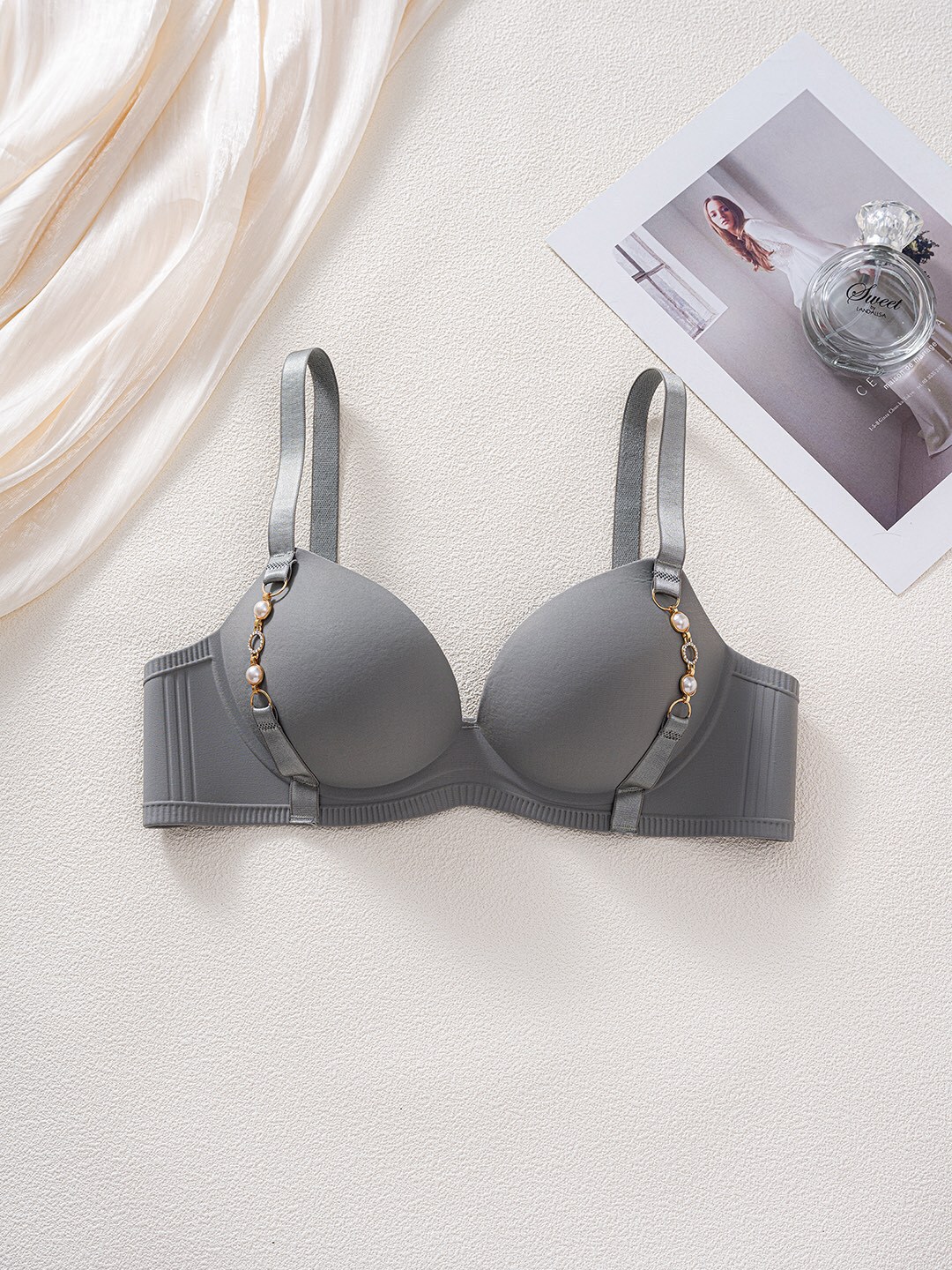 Women's Seamless Push Up Lingerie Small Breast Gathering Anti-sagging No Steel Ring Bra 4f4284da448f36efc0713e488122013e