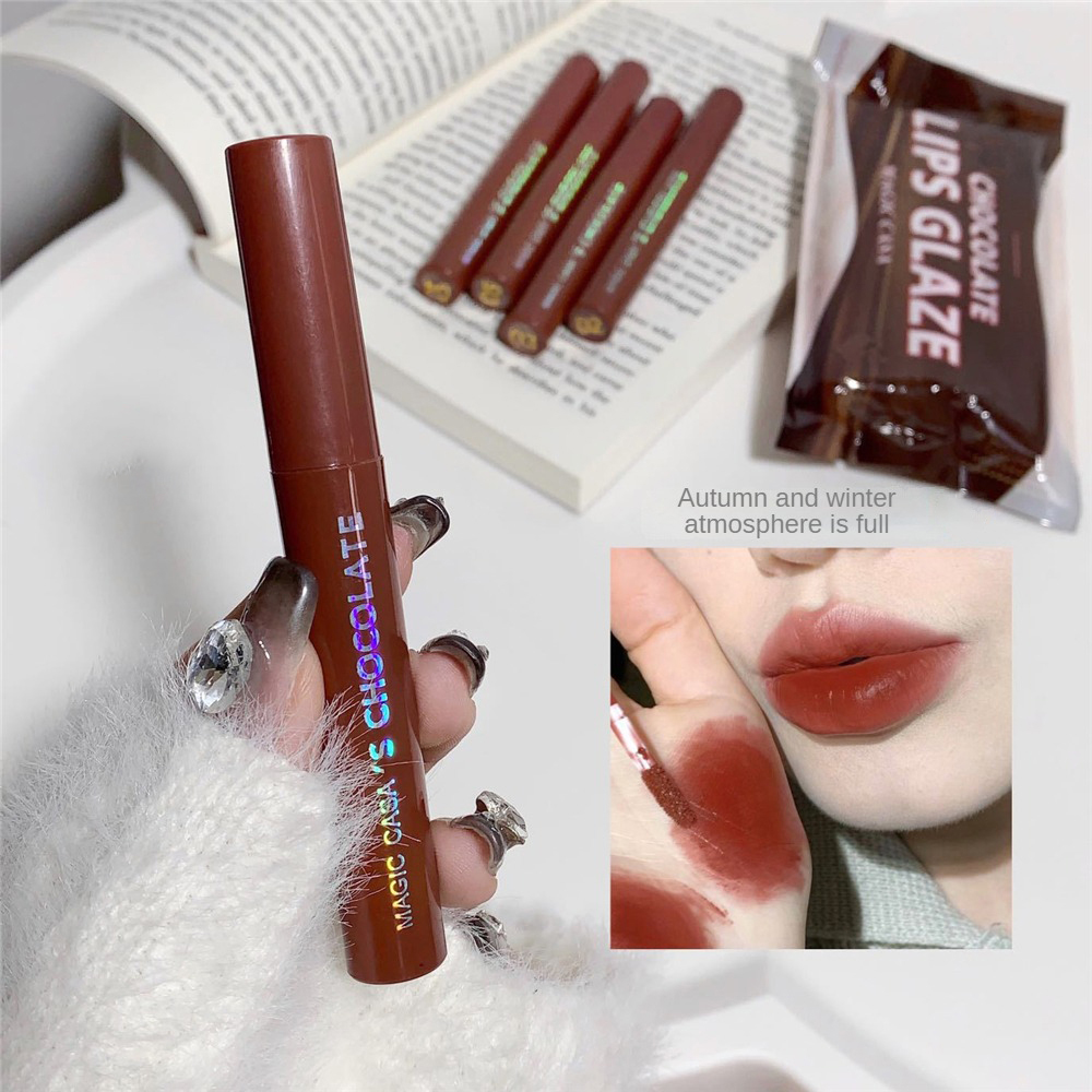 MAGIC CASA 5 Pcs Set Chocolate Matte Lip Glaze Set, Rich In Color, Long Lasting Waterproof Not Easy To Decolorize Lipstick. 