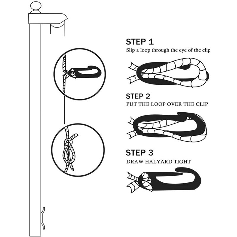 BRADOO-12Pcs Flag Pole Clip Snap Hooks Flag Clips Flag Pole Accessory - Attach Flags Hooks to Halyard Rope and Buckle the Flag. 