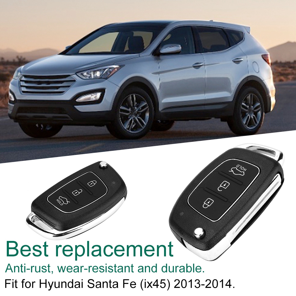 Remote Key Housing, Key Fob Case Rust Proof Wear Resistant 3 Button Protective for Car. 