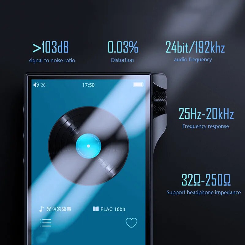 Large Screen Touch Music Player HD Lossless Fever Grade HIFI MP3 Walkman DSD Hardware Decoding Dual Output Bluetooth MP3 Player. 