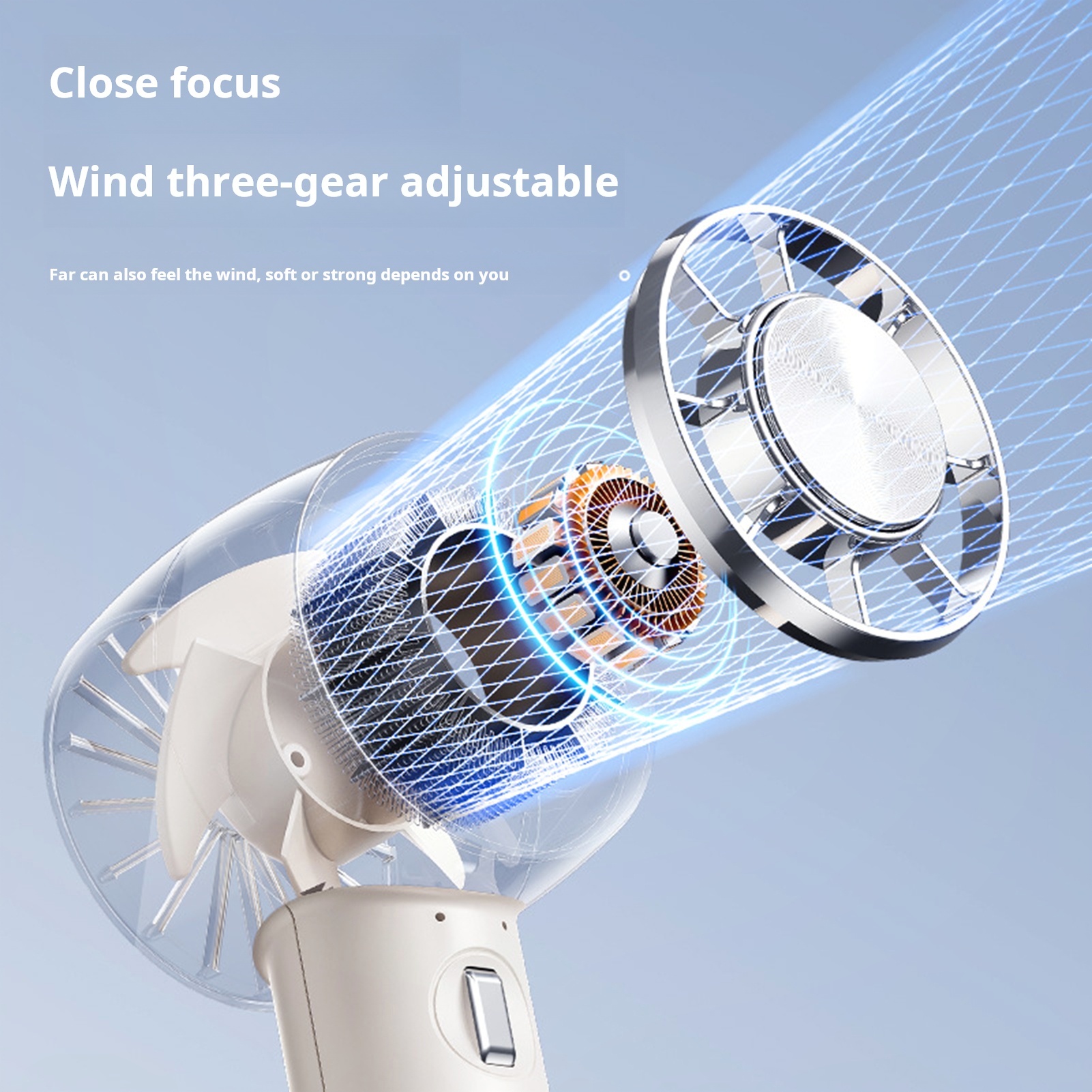 Brushless Motor Fan Compact Usb Rechargeable Handheld Fan with 3 Adjustable Modes Low Noise Brushless Motor Portable Mini Fan for Portable Fan. 