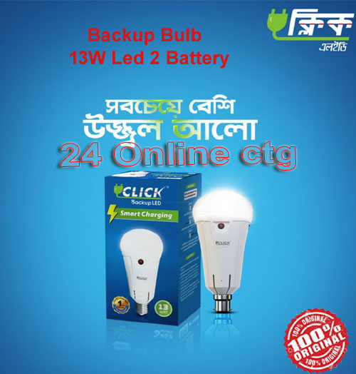 Rechargeable 13w Smart Charging Backup Click LED Lights, AC/DC Light two Battery, 3 hrs Backup, Can be charged when Light off or On. 