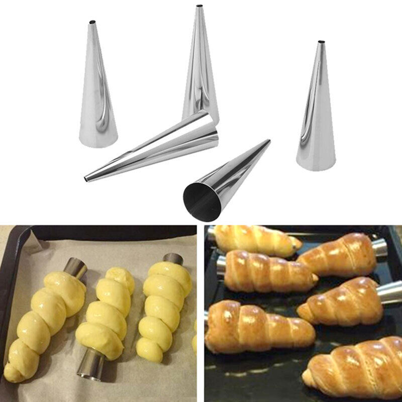 Stainless Steel Non-stick Cannoli Form Roll Mold Shaper Cone Cream Horn Form Corn DIY Baking Cone Pastry Roll molds