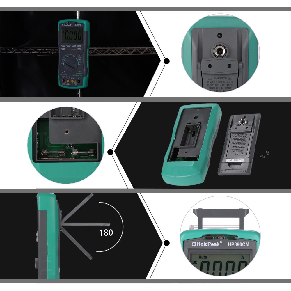 HoldPeak HP-890CN Digital Multimeter DMM with NCV Detector DC Voltage Current Meter Resistance Capaticance Tature Tester. 