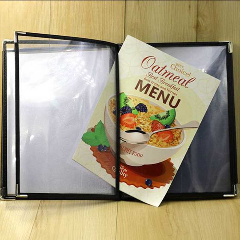 2 Pcs Transparent Restaurant Menu Covers for A4 Size Book Style Cafe Bar 10 Pages 20 View & 8 Pages 16 View Exquisite Product. 