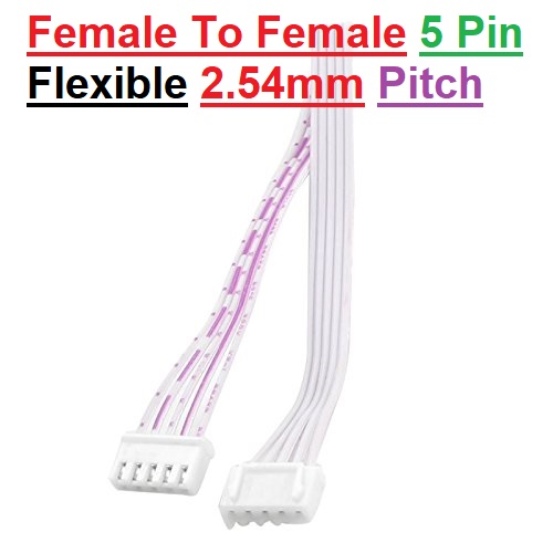 F-F 5Pin Female To Female 5 Pin Flexible 2.54mm Pitch JST XH Connector 27cm Wire With Cables For Electronics Engineering Projects Audio Video Sound Cables DIY. 