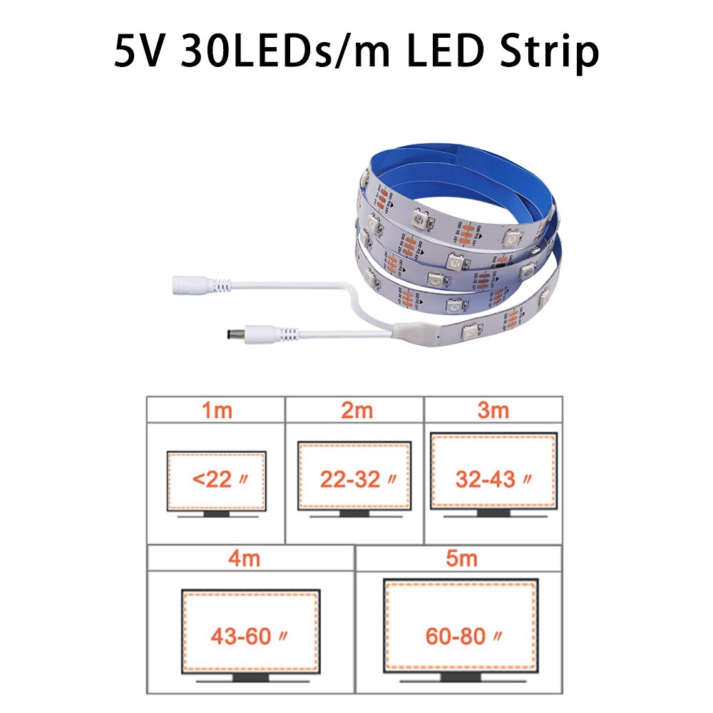 DC 5V USB WS2812B LED Strip 5050 Deam Color LED Light DIY Ambient Controller Box for Computer PC Screen Backlight