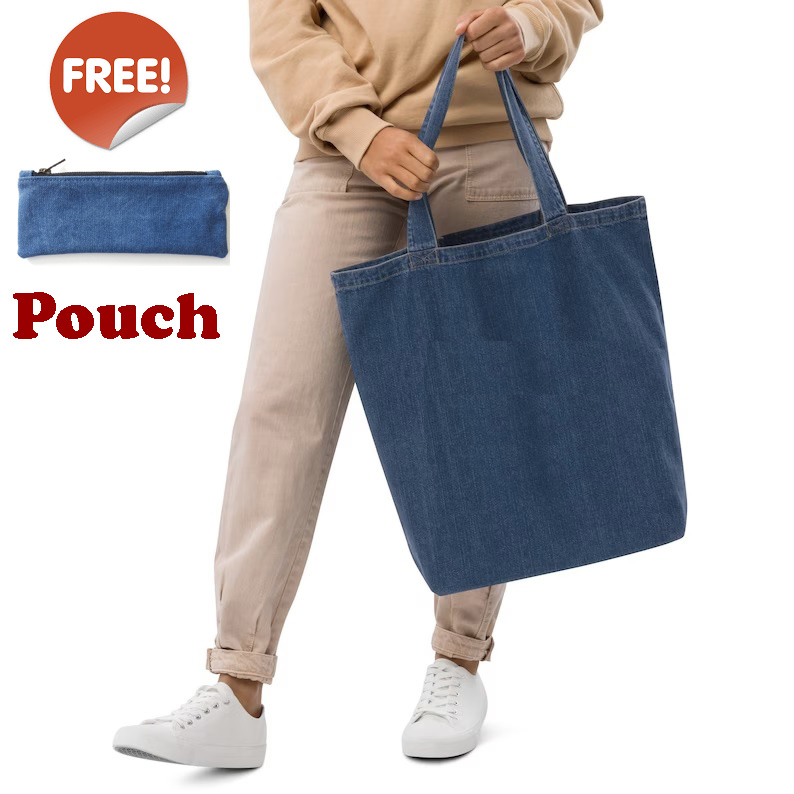 U.S.M PERSONAL EFECTS DENIM BAG Denim Jeans Tote Bag Navy Blue