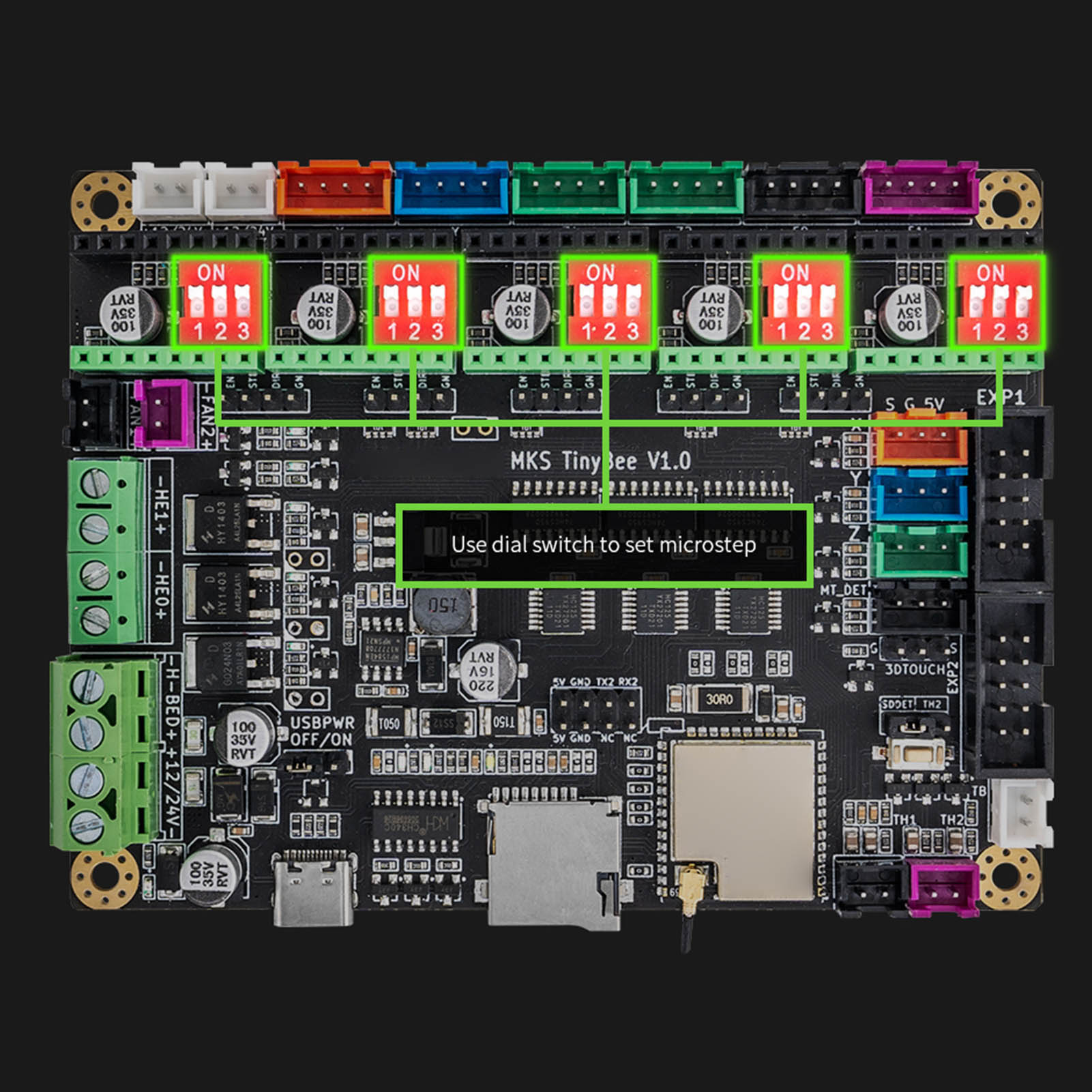 3D Printer Control Panel, PCB DC12-24V 3D Printer Motherboard for Working. 