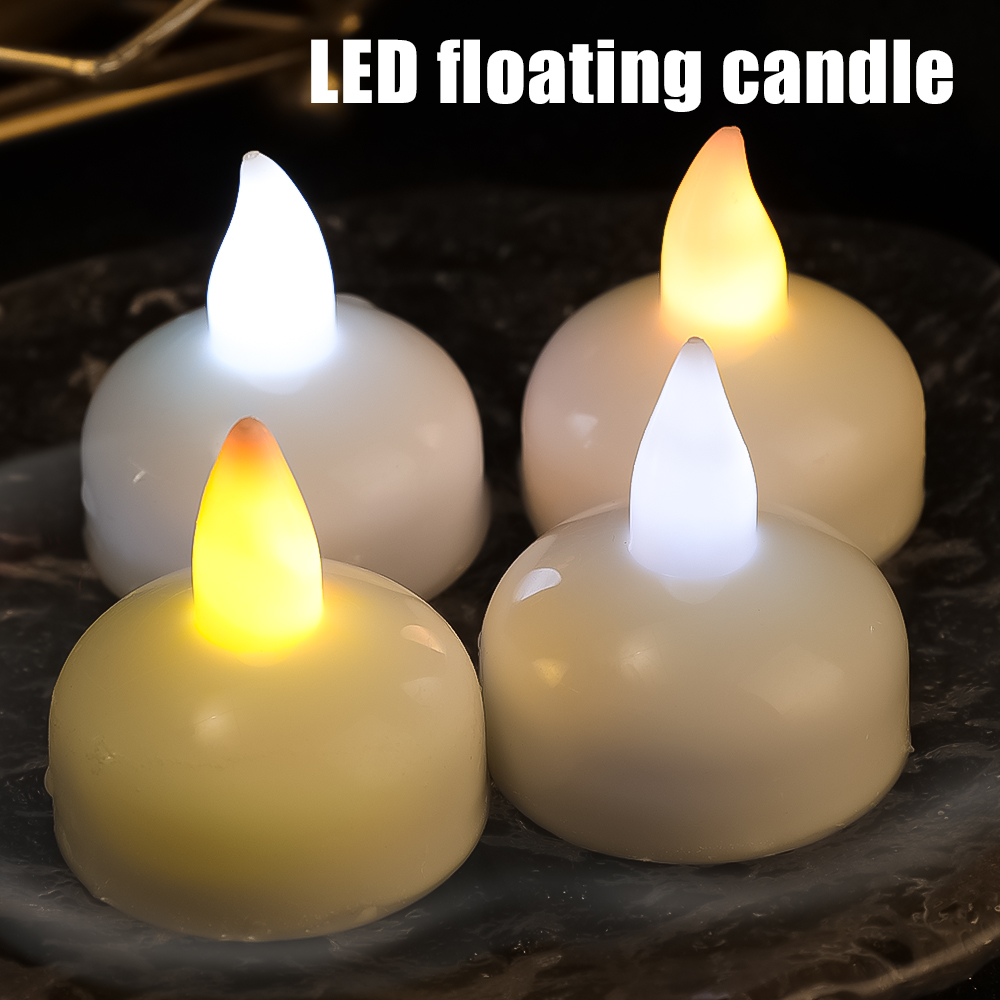 Flickering Flameless LED Candles Light Lamp Waterproof Floating on Water LED Tea Light for Pool Spa Decor