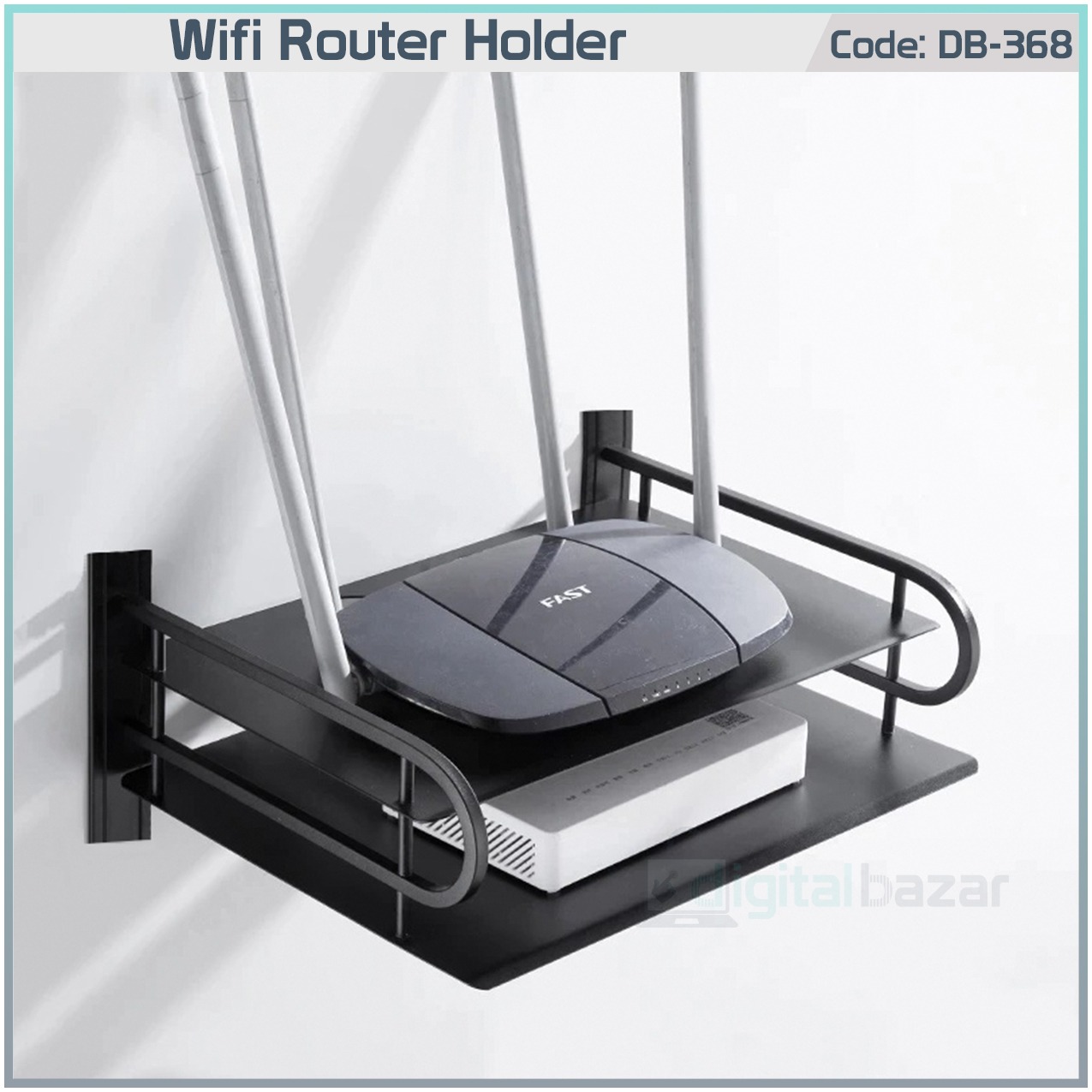 Wall Mount WIFI Router Stand Metal Shelve(2 layer)