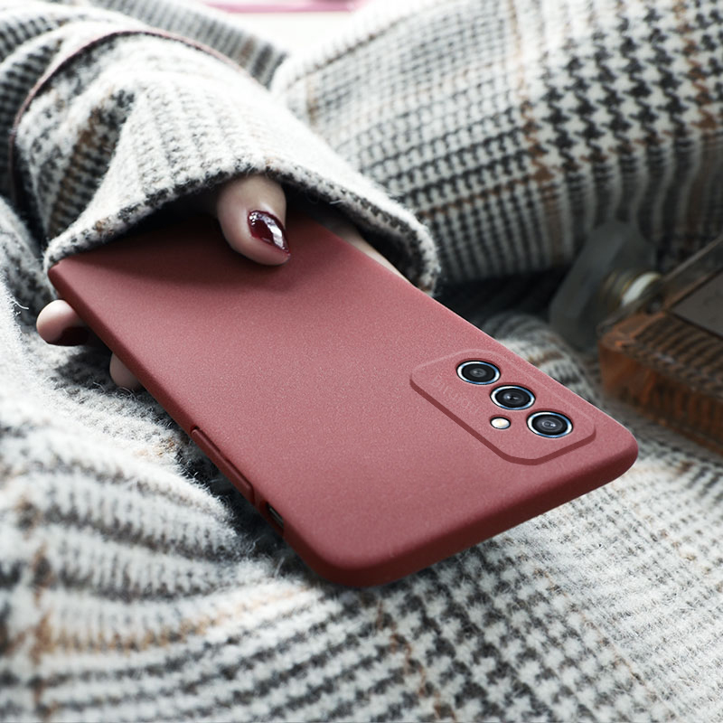 Tokifu For Samsung Galaxy M52 5G Back Cover Matte Simple Solid Color Soft Silicone TPU Case +Lanyard. 