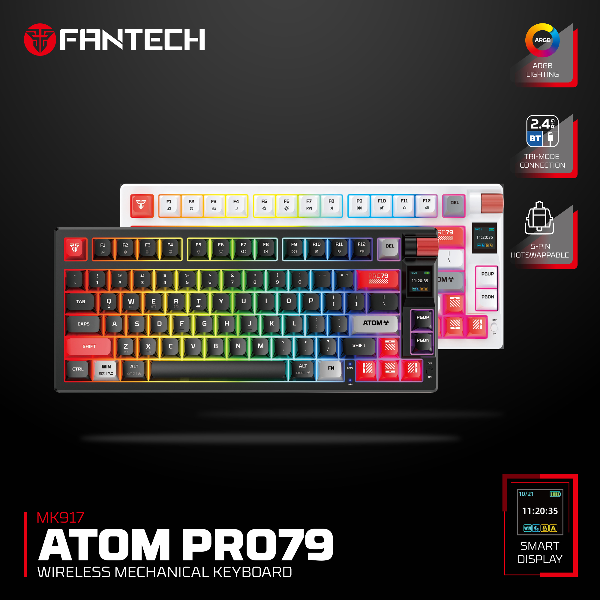 FANTECH MK917 ATOM PRO79 Wireless Rechargeable Mechanical Gaming Keyboard
