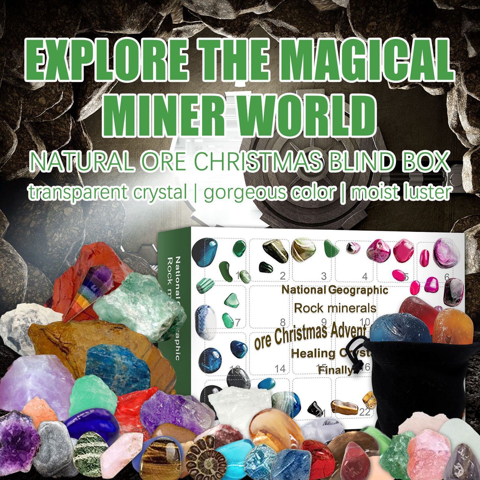 Christmas Advent Calendar Crystal Clear 24 Grid Ore Christmas Advent Calendar. 