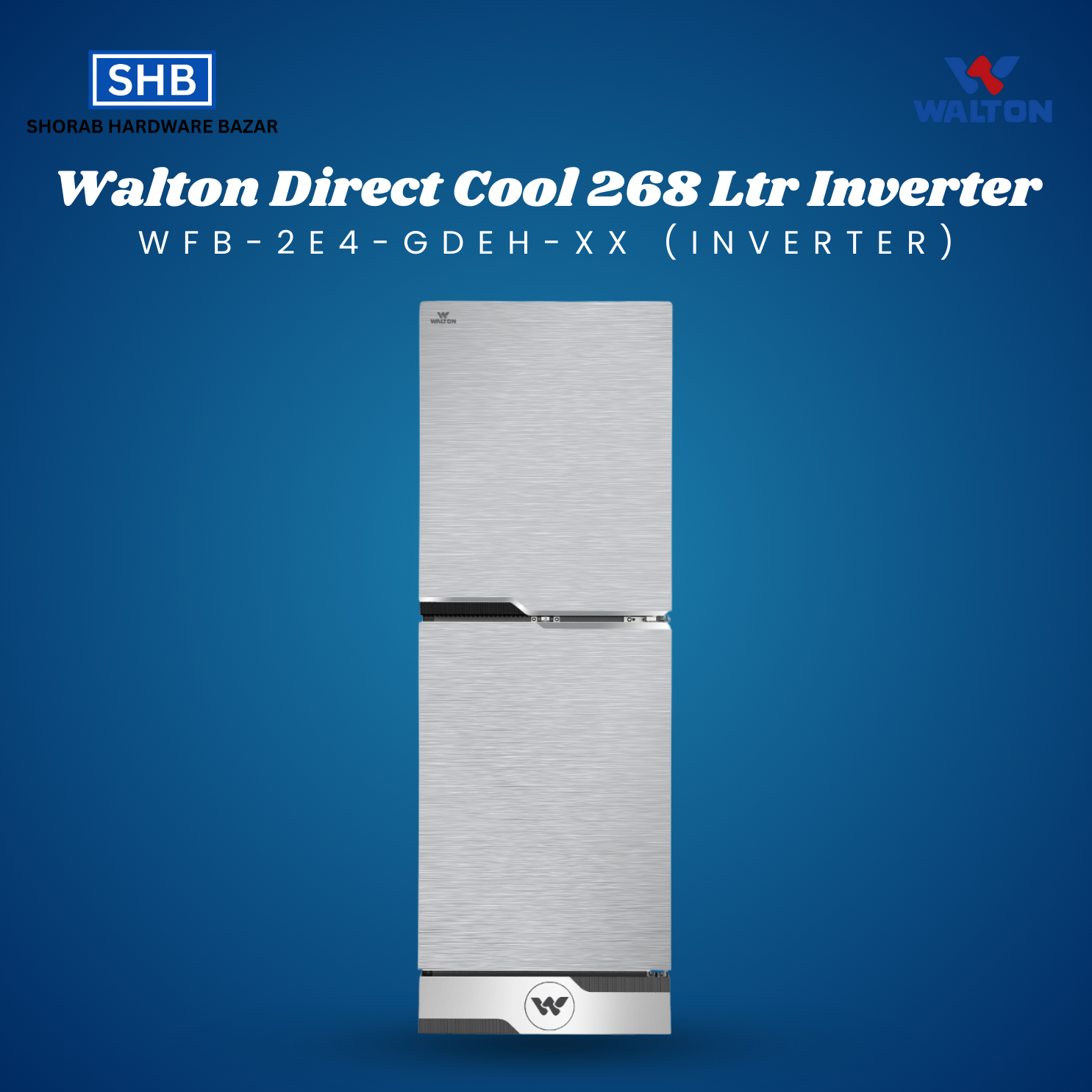 Walton Direct Cool Refrigerator 268 LTR WFB-2E4-GDEH-XX (Inverter)