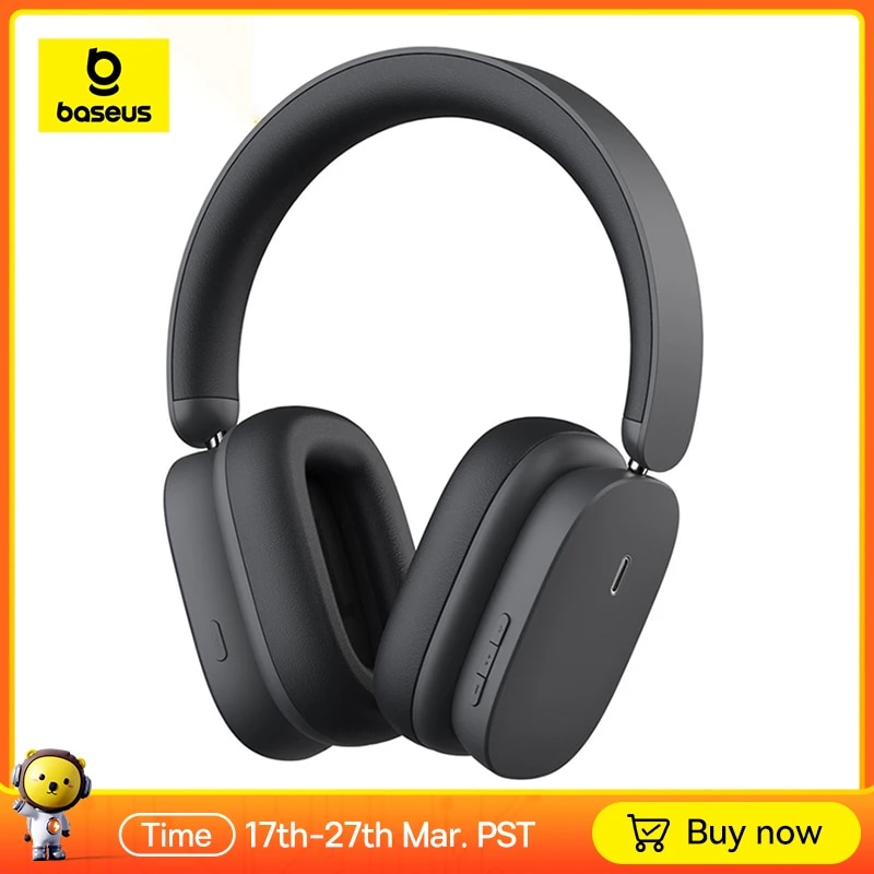 Baseus H1 ANC Bluetooth 5.2 Headsets Wireless Headphones, 40db Active Noise Cancellation, 70h Battery Life, 40mm Driver Unit
