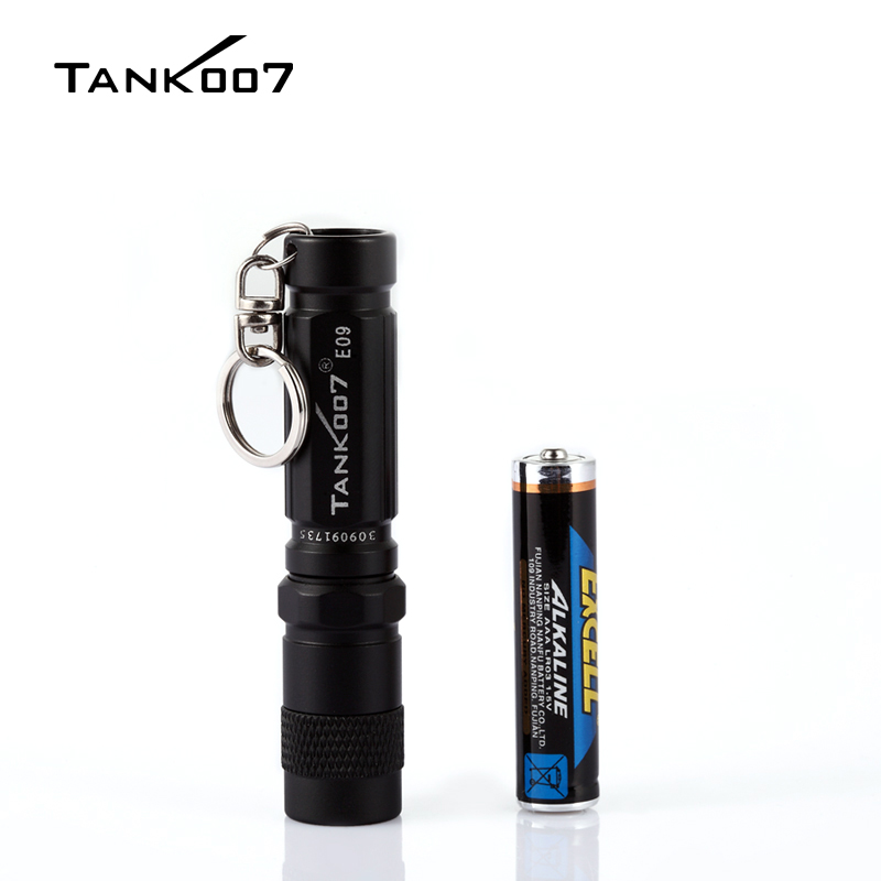 Tank007 E09 Mini Flashlight Portable Outdoor EDC Pocket Light Keychain Torch 3 Modes IPX-8 with AAA Battery For Emergency. 