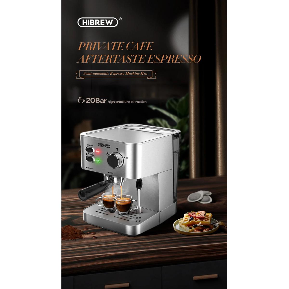 HiBREW H10 20Bar Powder/Pod dual-use Coffee Espresso Maker Espresso Coffee Machine Semi Automatic Pur