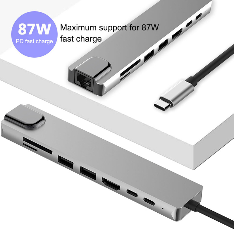 XIAOMI 10in1 4K 30Hz USB C HUB Stacja dokująca typu C do HDMI RJ45 Ethernet PD100W do MacBook iPad Huawei Sumsang USB 3.0 HUB. 