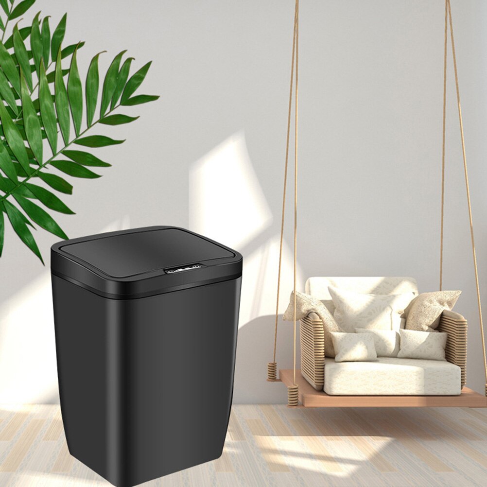 Inductive Trash Can Trash Bin Automatic Smart Sensor Kitchen Bathroom Rubbish Bin Garbage Can Waste Bin without (Black). 