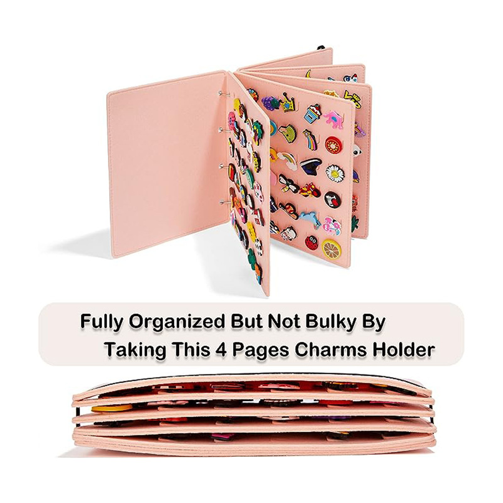 Compact Shoe charms display holder Stylish Transparent Portable Croc charm organizer Easy-to-use Shoe charm collection booklet. 