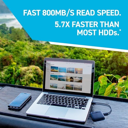 Crucial X6 1TB Portable SSD 800Mbps for PC and Mac USB 3.2 Type-C External SSD. 
