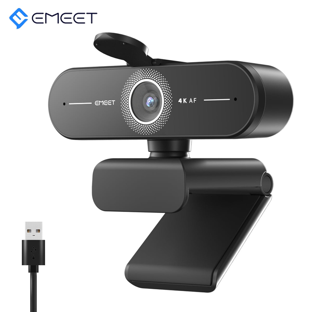 Webcam Ultra HD 4K/2K/1080P Web Camera EMEET C60E Autofocus USB Computer Camera for Streaming/ Video Call/Conference SmartCam