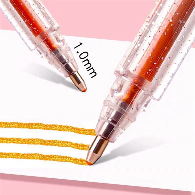 18 PCS Flash Gel Pen Set Color Gel Pen Highlight Painting Notebook Plastic for Writing, Scrapbooking, Coloring and Greeting Cards.