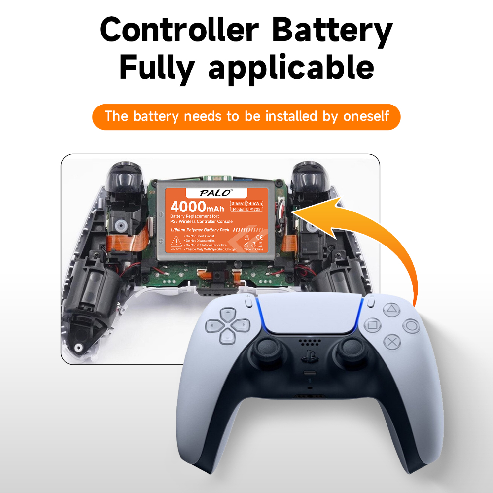 4000mAh PS5 PS 5 Wireless Controller Battery for Sony Playstation 5 LIP1708 Dualsense Gamepad Controller CFI-ZCT1W CFI-ZCT1J. 