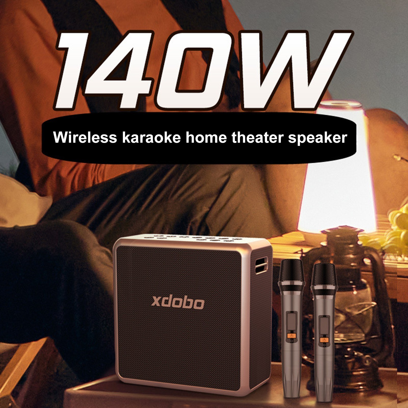 XDOBO KING MAX 140W Portable Wireless Speaker with Two Microphone-black. 