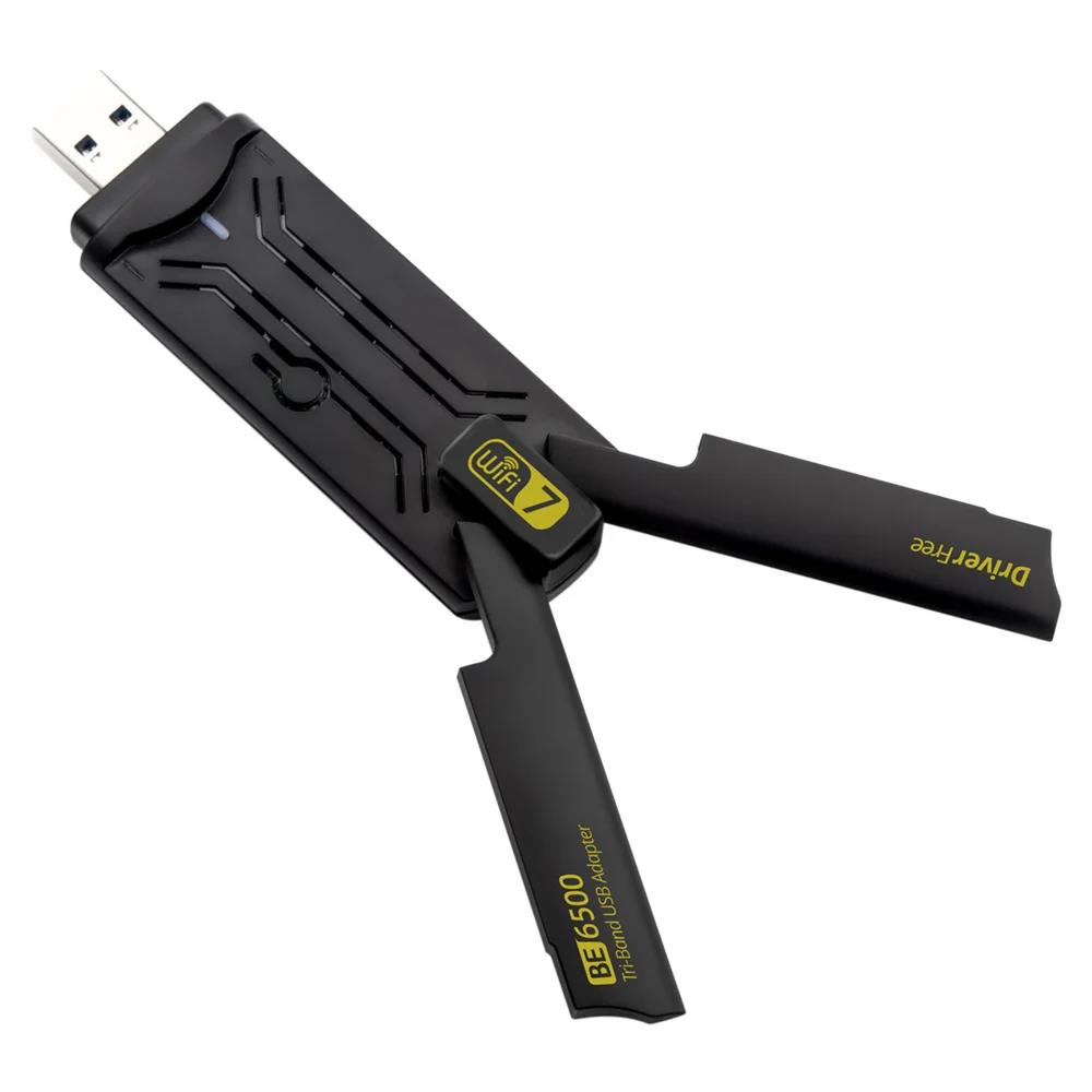 BE6500 Adaptador Wifi 7 Adapter 5Ghz/2.4G/6G Usb 3.0 Cle Antena Wi fi 7 Para PC 802.11AX Ethernet Network Card Dongle. 