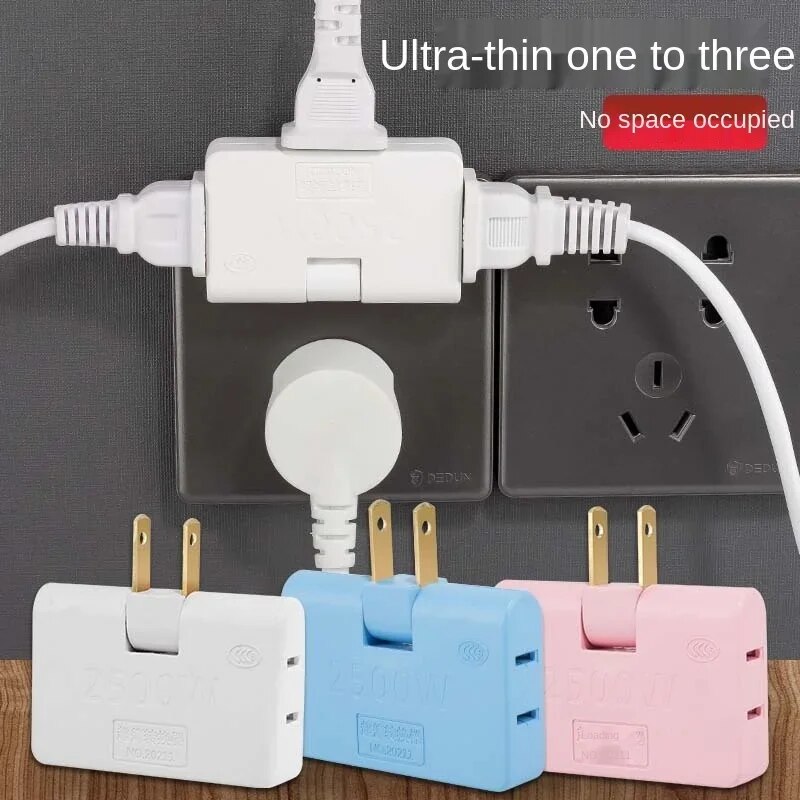 US 3 In 1 Extension Plug Electrical Adapter 180 Degree Rotation Adjustable Mini Shape Mobile Phone Charging Converter Socket