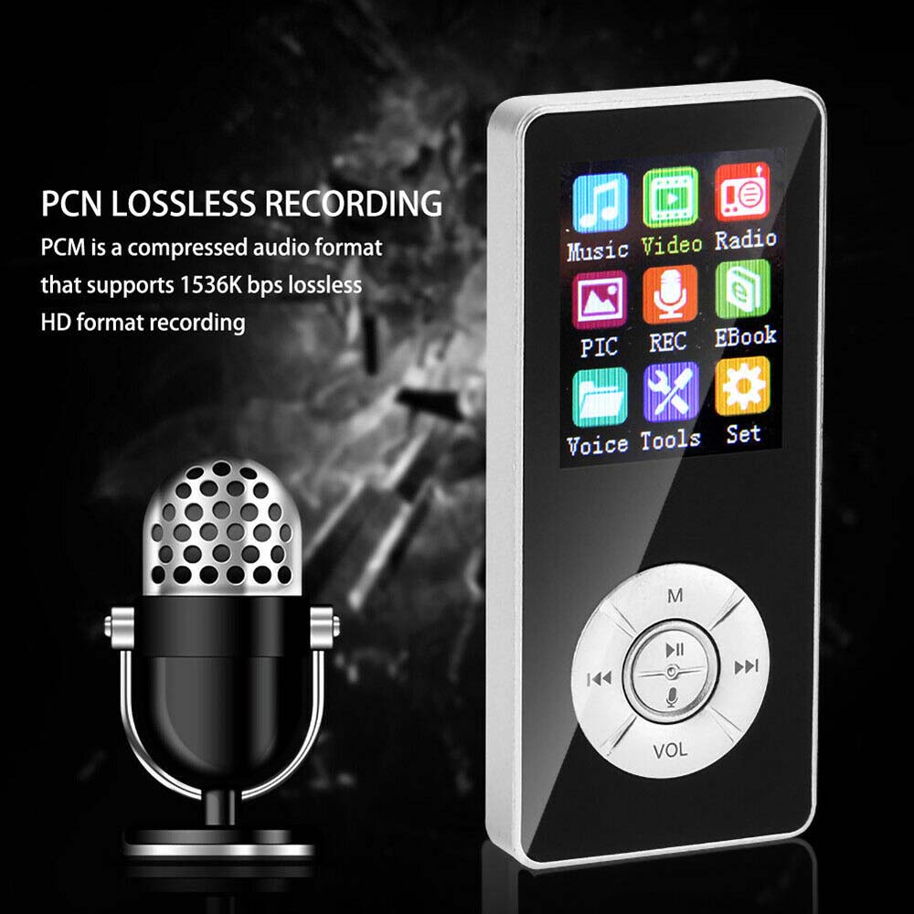 Bluetooth card MP3 Player Portable Audio Music Video Player with Built-in Speaker Recorder E-Book. 