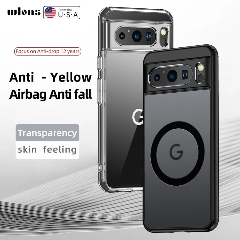 For Google Pixel 8 7 Pro Case Airbags Shockproof Magnetic Wireless Charging Case Shell for Google Pixel8 7 Pro Protection Cover