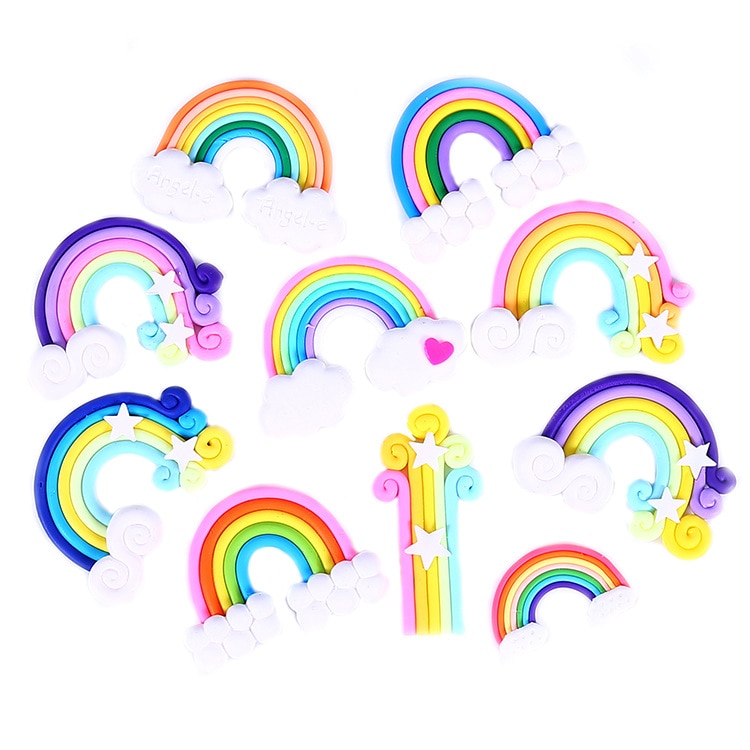 【happy one】DIY Rainbow Slime Accessories Phone Case Decoration for Slime Filler Resin for Slime Lizun Modeling Clay. 