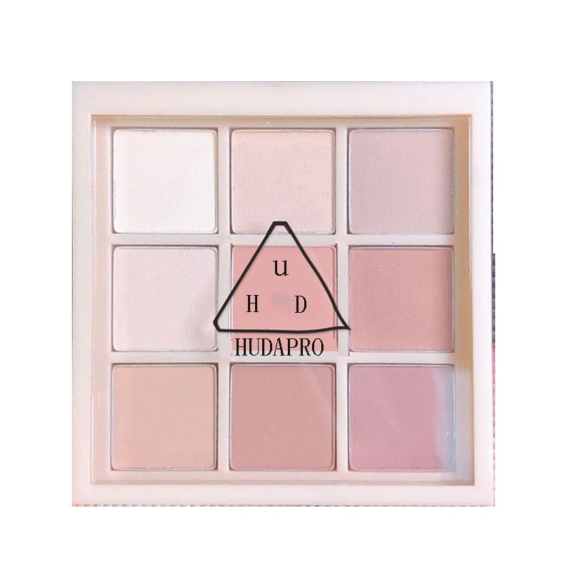 Korean 9 Colors Pressed Pigment Eyeshadow Palette - Fully Matte. 