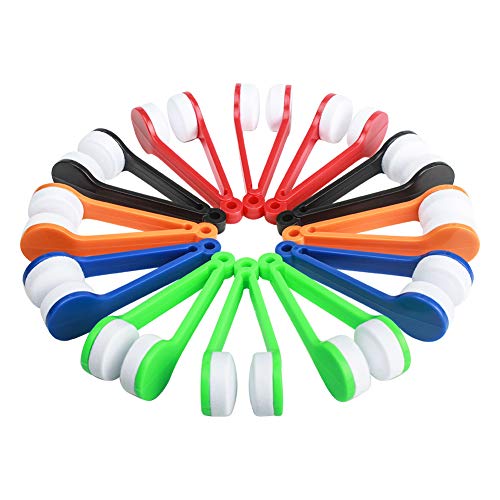 Microfiber Portable Eyeglass Spectacles Sunglass Lens Cleaner Brush Clip Specs Cleaning Tool With Key Hole Microfiber Cloth Handle Reading Glasses. 