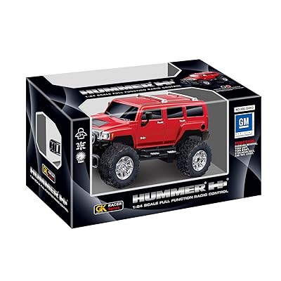 Doyusha 866-398H3 2.4GHz 1/24 Scale RC Car Hummer H3 Custom Red Electric Radio Control. 