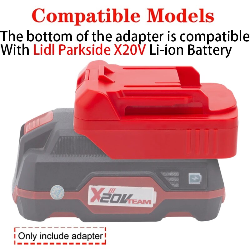 Battery Convertert For MAKITA Tools Compatible with for Lidl Parkside X20V Li-ion Battery Adapter (Without tools and battery). 