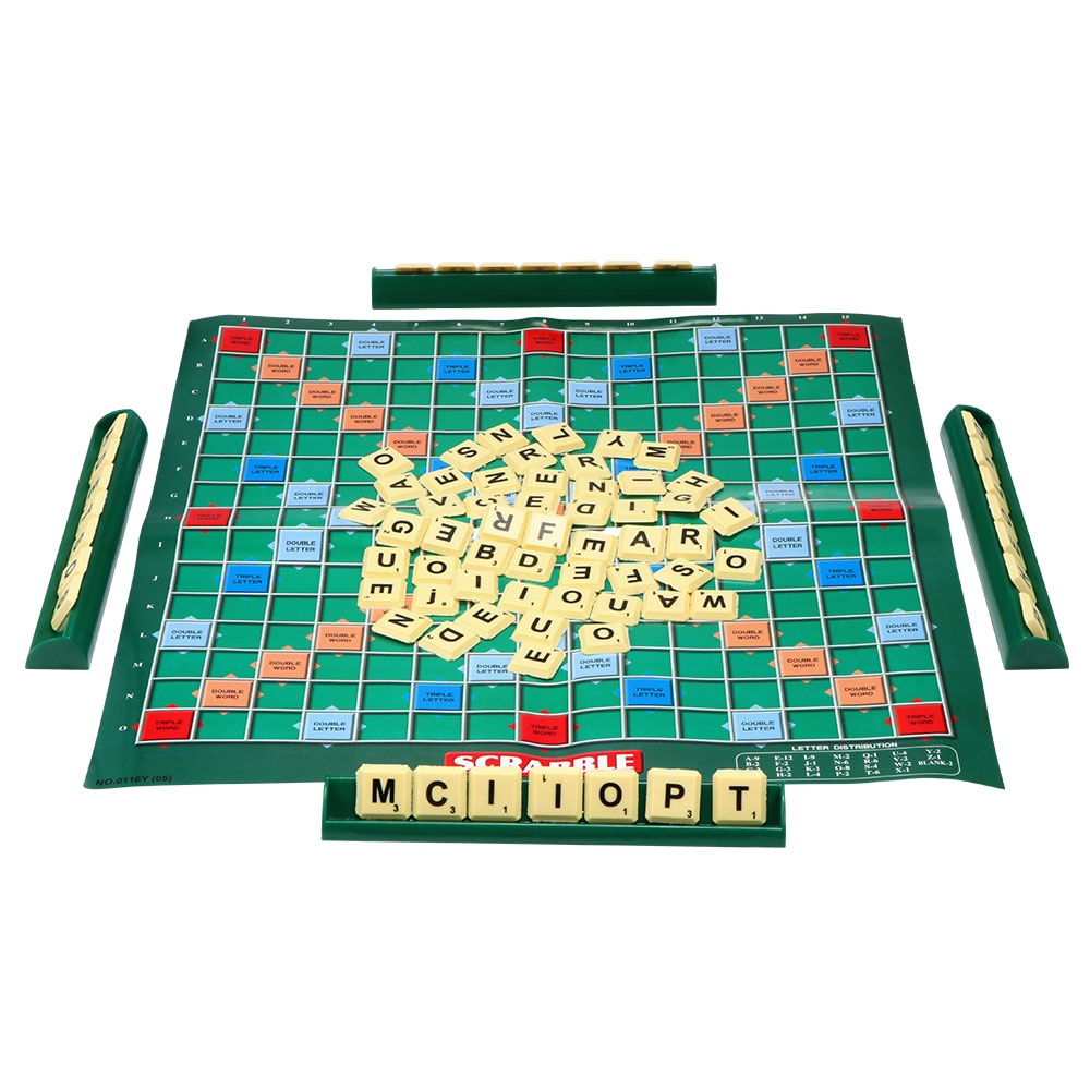 【Broad Sunlight shop】Scrabble Board Game Family Kids Adults Interesting Educational Toy Puzzle Game Toy Board Spelling Table Jigsaw Words Teaching. 