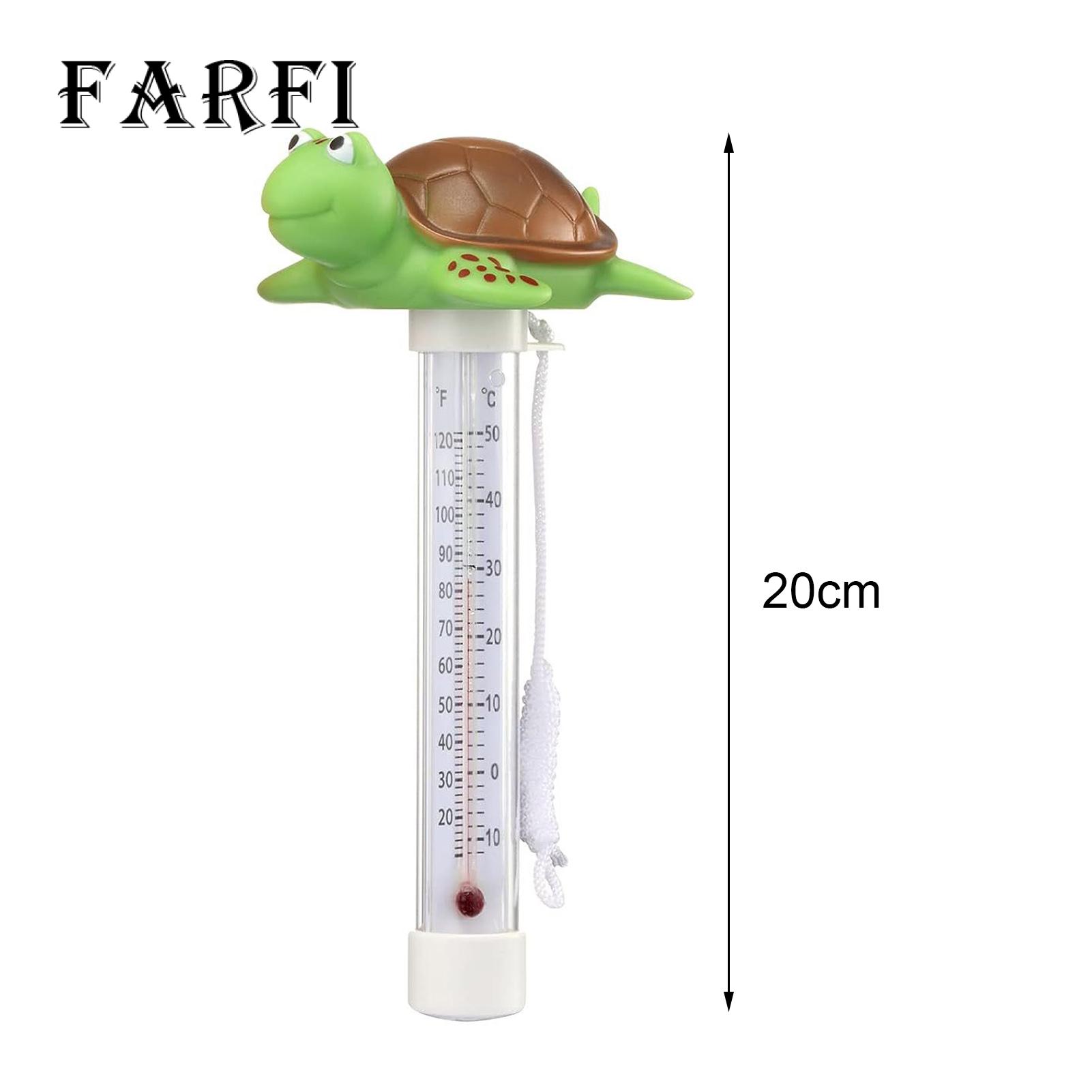 Durable Swimming Pool Thermometer Large Flamingo Turtle Pool Thermometer for Easy Water Temperature Monitoring in Pools Spas Hot Tubs Buyers' Favorite Swimming Pool Thermometer with Cord. 