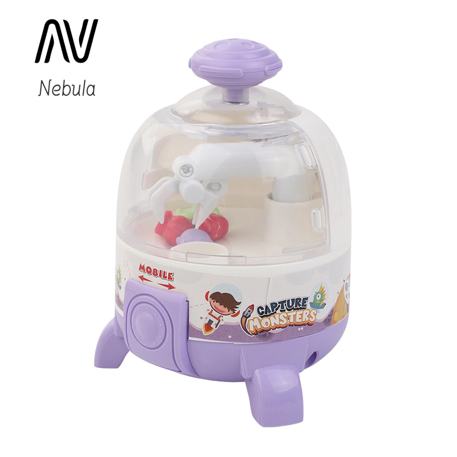 Nebula Supreme Doll Grabber Machine Interactive Rocket Claw Machine Toy with 6 Figurines Diy Sticker Set Fun Arcade Game for Kids Perfect Gift for Boys Girls Improve Hand-eye Coordination